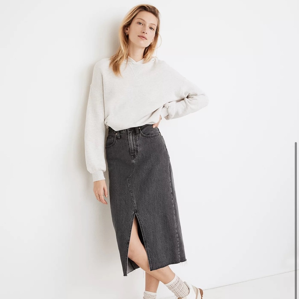 NWT - Rigid Denim A-Line Midi in Castlerock Wash
